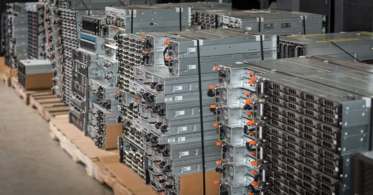 pallets-with-decommissioned-servers